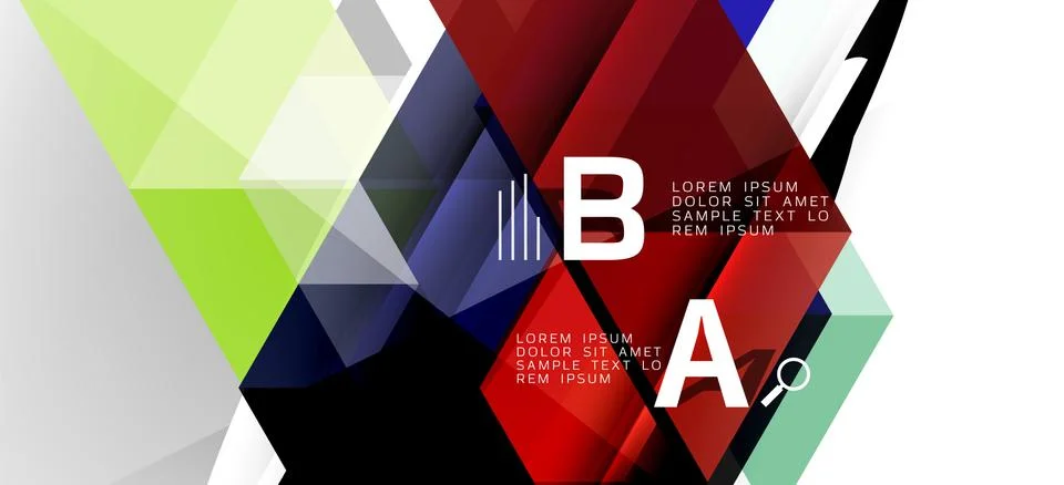 Abstract triangle pattern, colorful backdrop. Presentation template. Modern Stock Illustration