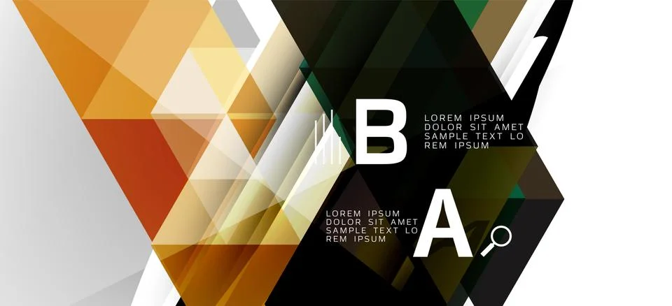 Abstract triangle pattern, colorful backdrop. Presentation template. Modern Illustrazione stock