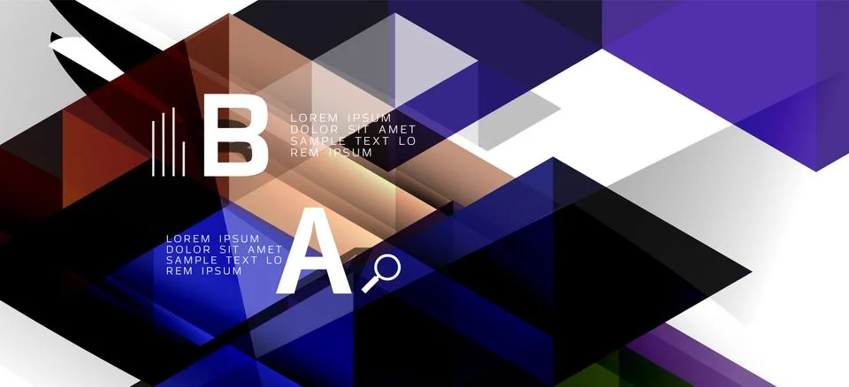 Abstract triangle pattern, colorful backdrop. Presentation template. Modern Stock Illustration