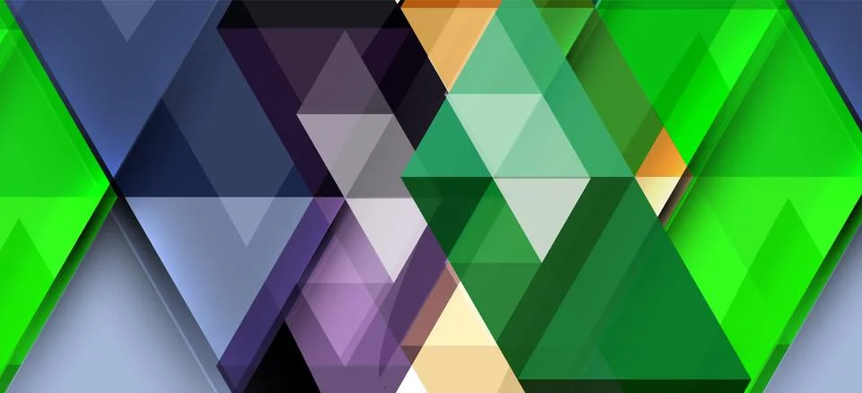 Abstract triangle pattern, colorful backdrop. Presentation template. Modern Stock Illustration
