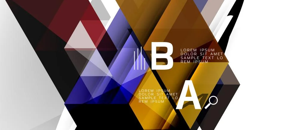 Abstract triangle pattern, colorful backdrop. Presentation template. Modern 스톡 일러스트