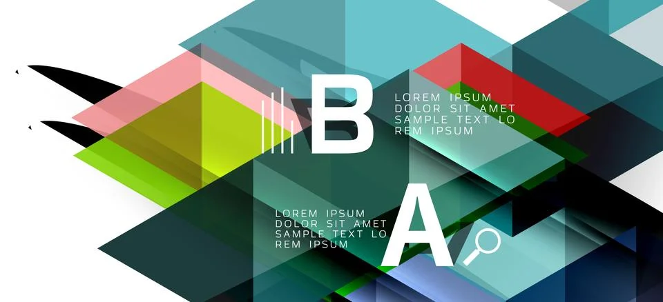 Abstract triangle pattern, colorful backdrop. Presentation template. Modern Illustrazione stock