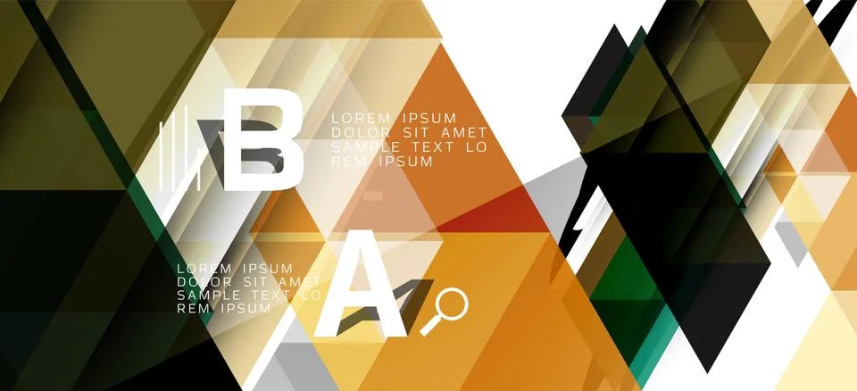 Abstract triangle pattern, colorful backdrop. Presentation template. Modern Stock Illustration