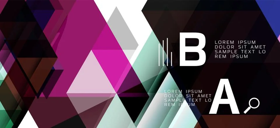 Abstract triangle pattern, colorful backdrop. Presentation template. Modern Stock Illustration