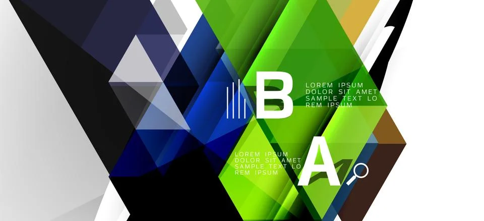 Abstract triangle pattern, colorful backdrop. Presentation template. Modern Stockillustratie