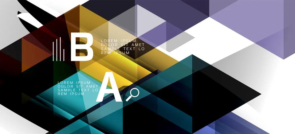 Abstract triangle pattern, colorful backdrop. Presentation template. Modern Stock Illustration