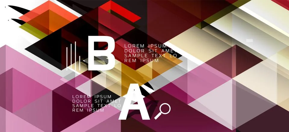 Abstract triangle pattern, colorful backdrop. Presentation template. Modern Stock Illustration