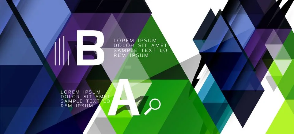 Abstract triangle pattern, colorful backdrop. Presentation template. Modern Stock Illustration