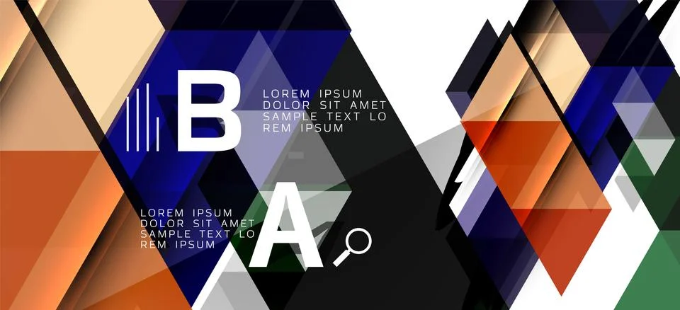 Abstract triangle pattern, colorful backdrop. Presentation template. Modern Stock Illustration