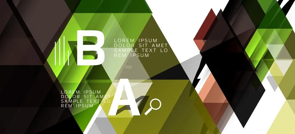 Abstract triangle pattern, colorful backdrop. Presentation template. Modern Illustrazione stock