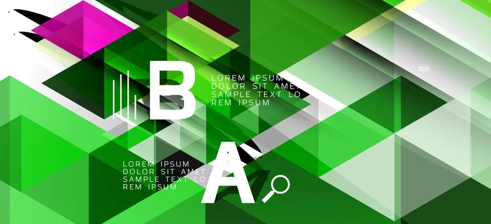 Abstract triangle pattern, colorful backdrop. Presentation template. Modern Illustrazione stock