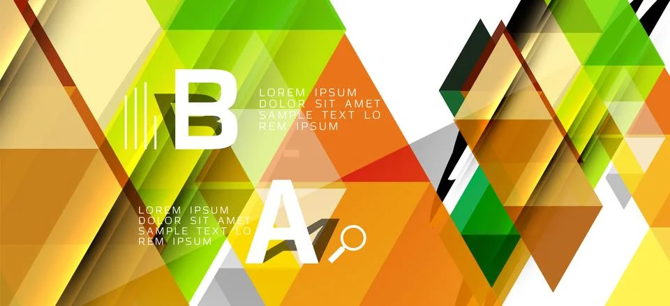 Abstract triangle pattern, colorful backdrop. Presentation template. Modern Illustrazione stock