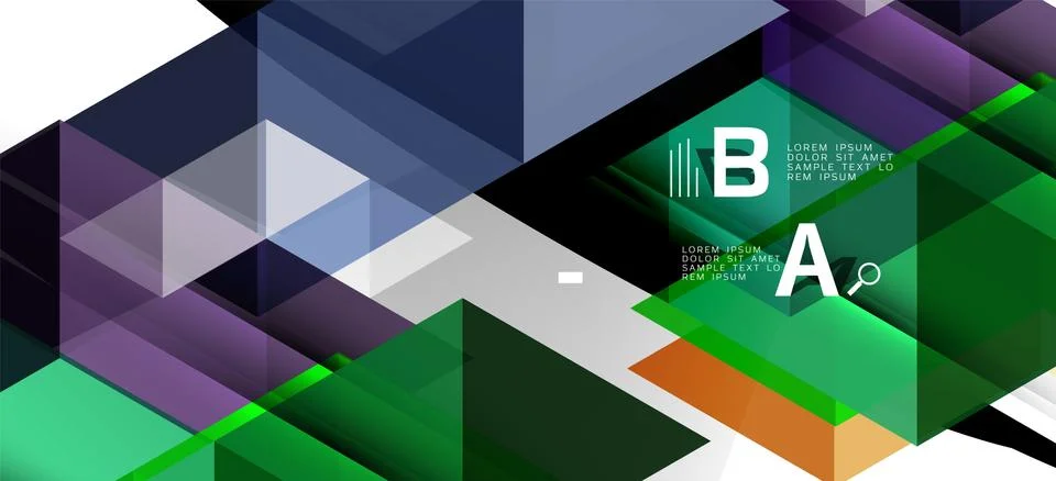 Abstract triangle pattern, colorful backdrop. Presentation template. Modern Stock Illustration