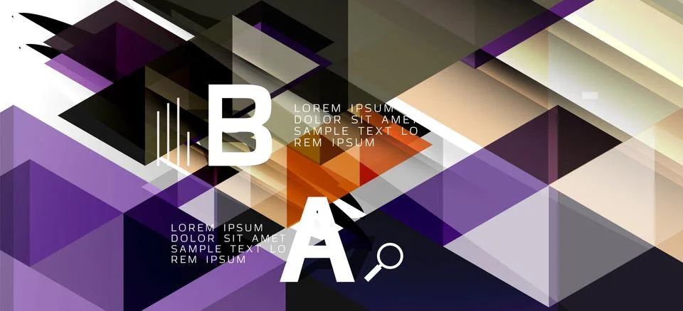 Abstract triangle pattern, colorful backdrop. Presentation template. Modern Stock Illustration