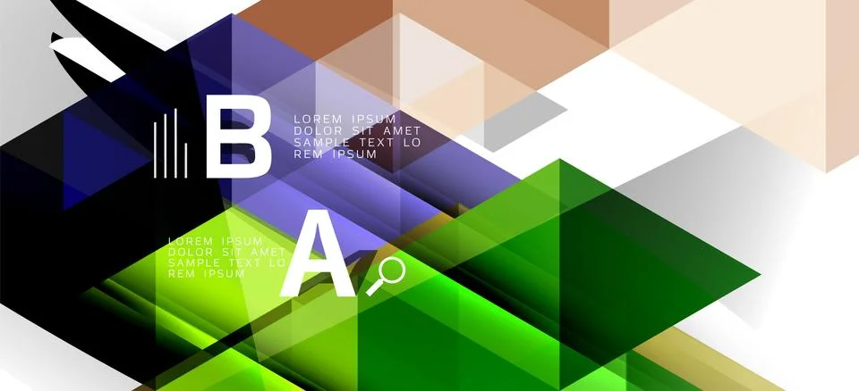 Abstract triangle pattern, colorful backdrop. Presentation template. Modern Illustrazione stock
