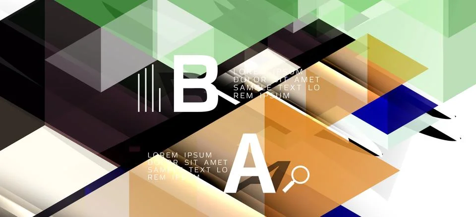 Abstract triangle pattern, colorful backdrop. Presentation template. Modern Stock Illustration