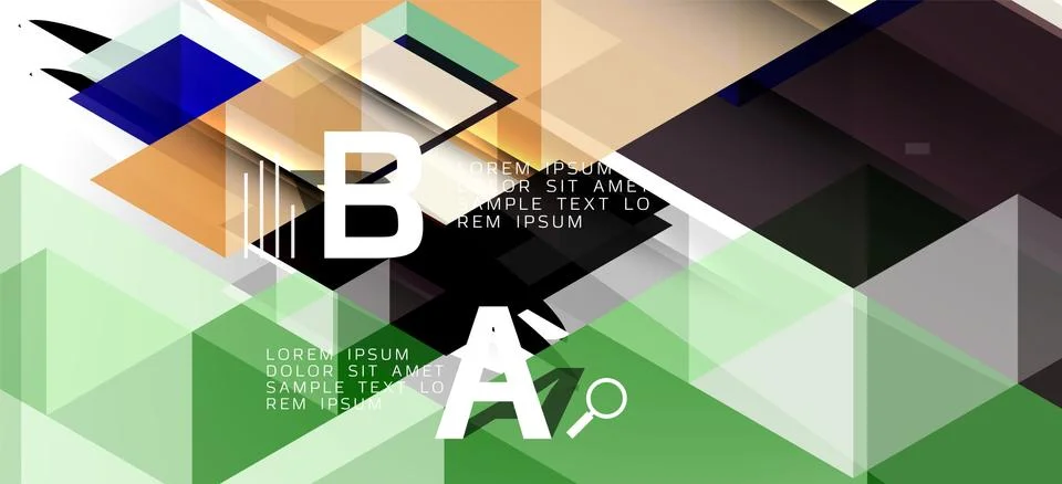 Abstract triangle pattern, colorful backdrop. Presentation template. Modern Stock Illustration