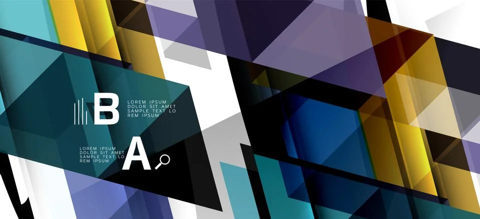 Abstract triangle pattern, colorful backdrop. Presentation template. Modern Stock Illustration