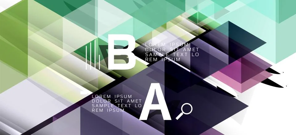 Abstract triangle pattern, colorful backdrop. Presentation template. Modern Stock Illustration