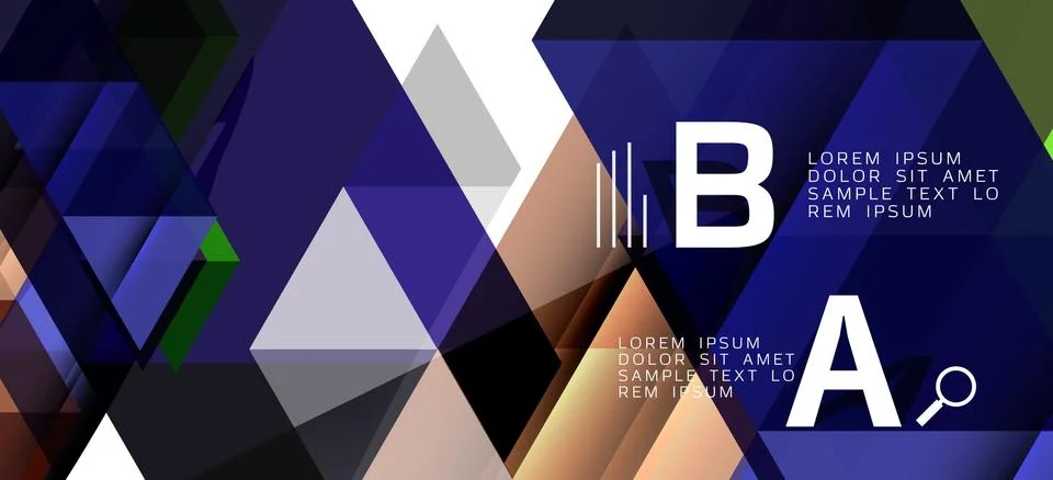 Abstract triangle pattern, colorful backdrop. Presentation template. Modern 스톡 일러스트