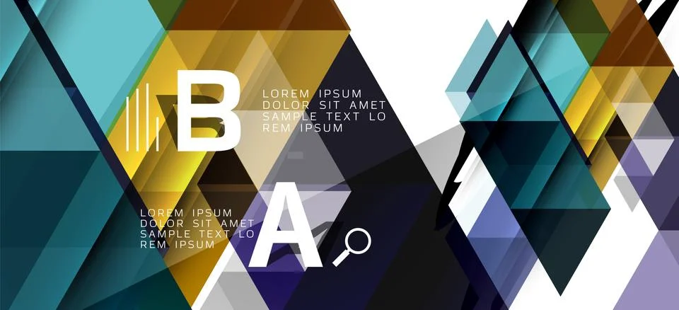 Abstract triangle pattern, colorful backdrop. Presentation template. Modern 스톡 일러스트