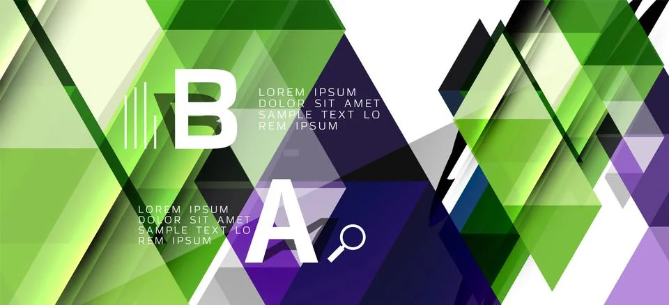 Abstract triangle pattern, colorful backdrop. Presentation template. Modern Stock Illustration