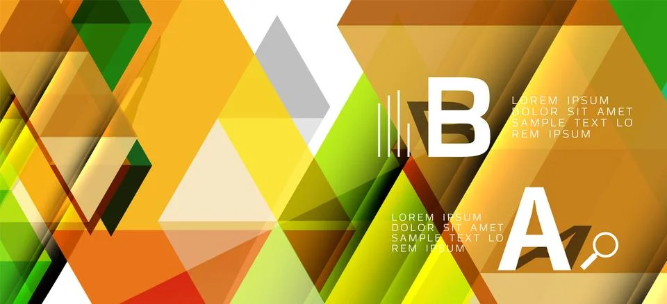 Abstract triangle pattern, colorful backdrop. Presentation template. Modern Stock Illustration
