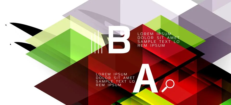 Abstract triangle pattern, colorful backdrop. Presentation template. Modern Stock Illustration