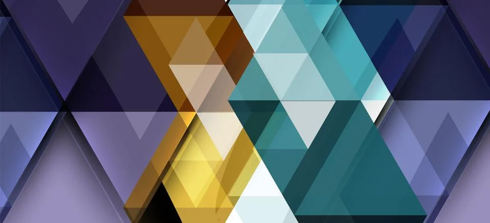 Abstract triangle pattern, colorful backdrop. Presentation template. Modern Stock Illustration