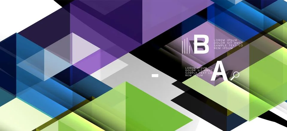 Abstract triangle pattern, colorful backdrop. Presentation template. Modern Stock Illustration