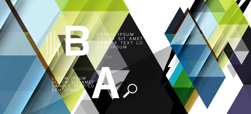 Abstract triangle pattern, colorful backdrop. Presentation template. Modern Illustrazione stock