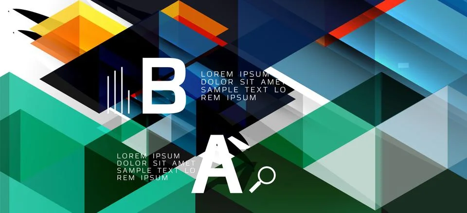 Abstract triangle pattern, colorful backdrop. Presentation template. Modern Stock Illustration