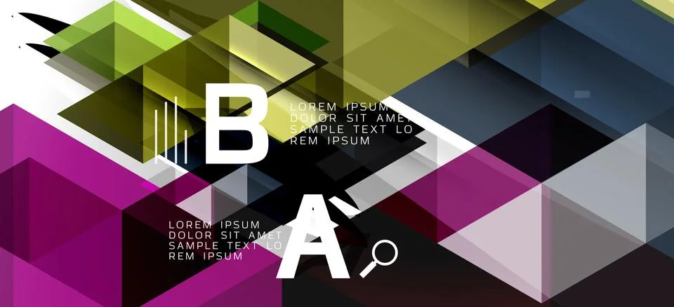 Abstract triangle pattern, colorful backdrop. Presentation template. Modern Stock Illustration