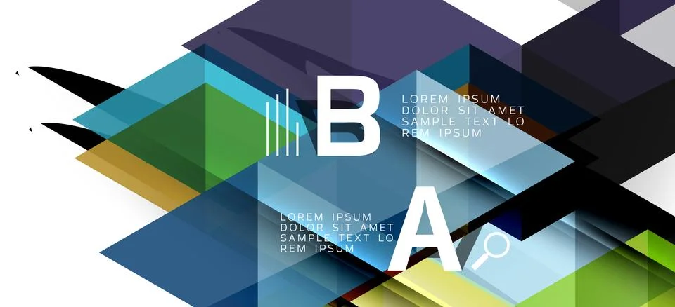 Abstract triangle pattern, colorful backdrop. Presentation template. Modern Stock Illustration