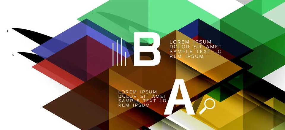 Abstract triangle pattern, colorful backdrop. Presentation template. Modern Stockillustratie