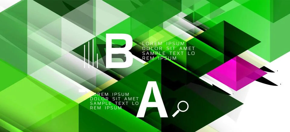 Abstract triangle pattern, colorful backdrop. Presentation template. Modern Stock Illustration