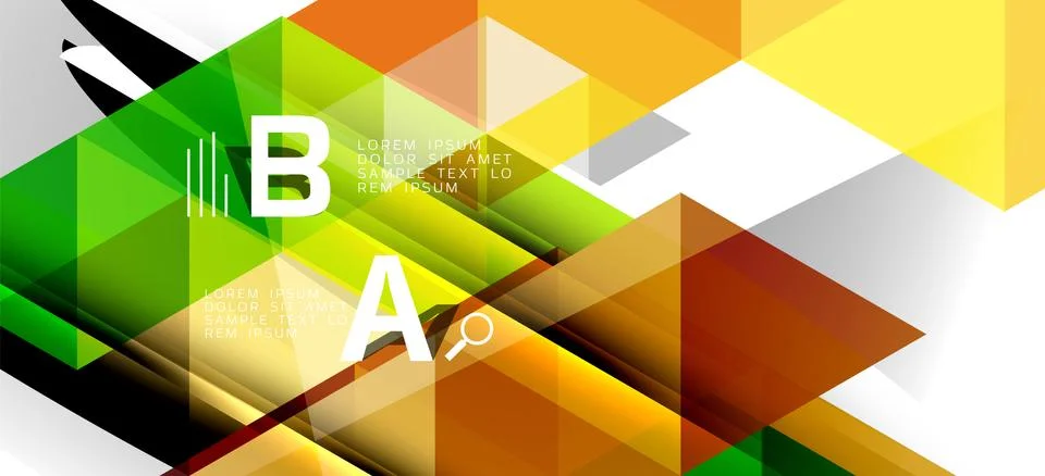 Abstract triangle pattern, colorful backdrop. Presentation template. Modern Stock Illustration