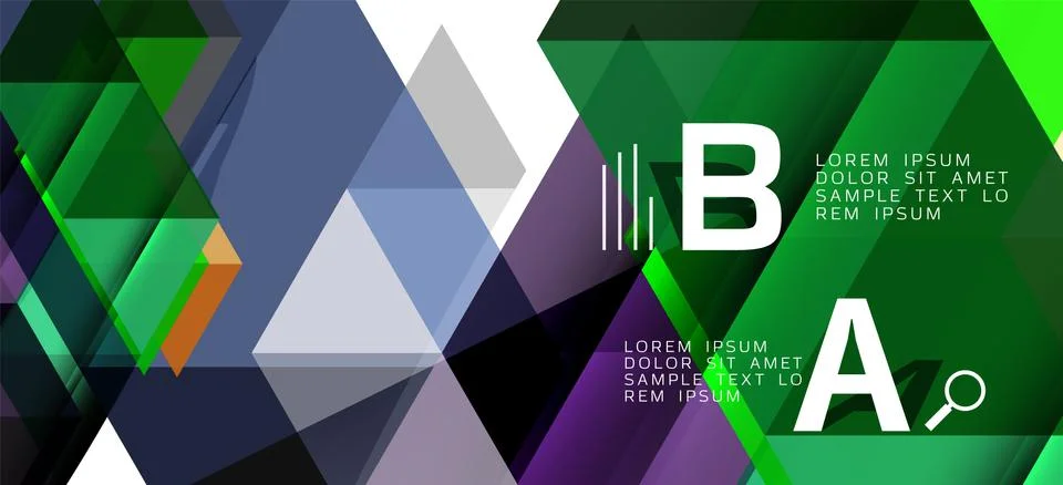 Abstract triangle pattern, colorful backdrop. Presentation template. Modern Illustrazione stock