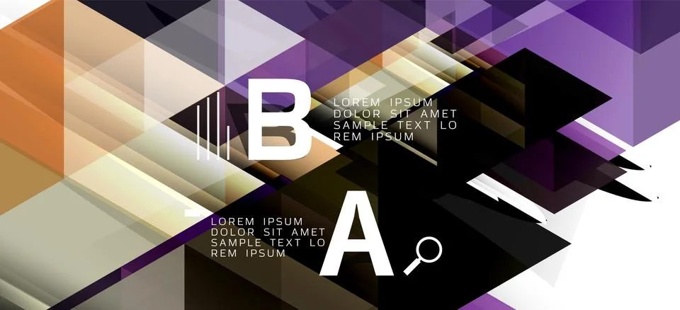 Abstract triangle pattern, colorful backdrop. Presentation template. Modern Stock Illustration