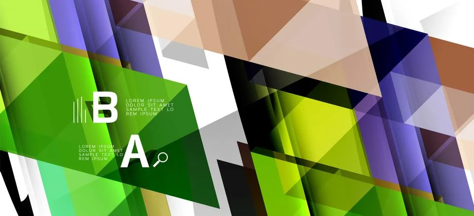 Abstract triangle pattern, colorful backdrop. Presentation template. Modern Stock Illustration