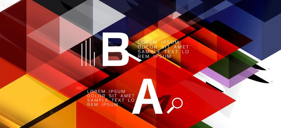 Abstract triangle pattern, colorful backdrop. Presentation template. Modern Stock Illustration