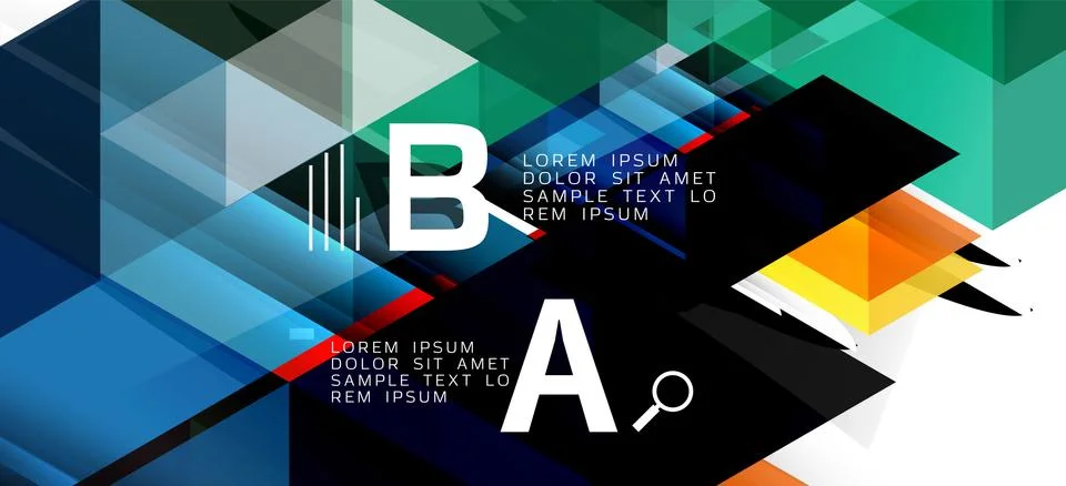 Abstract triangle pattern, colorful backdrop. Presentation template. Modern Illustrazione stock