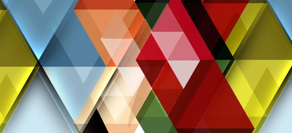 Abstract triangle pattern, colorful backdrop. Presentation template. Modern Stock Illustration