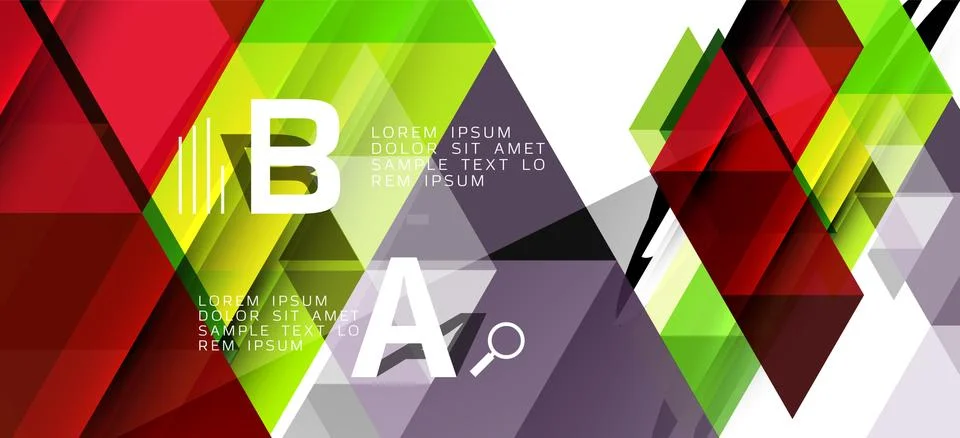 Abstract triangle pattern, colorful backdrop. Presentation template. Modern Stock Illustration