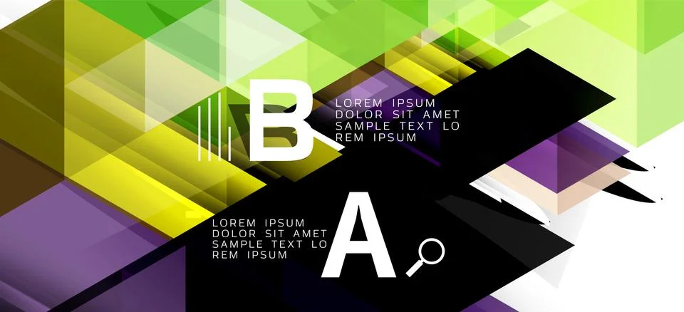 Abstract triangle pattern, colorful backdrop. Presentation template. Modern Stock Illustration