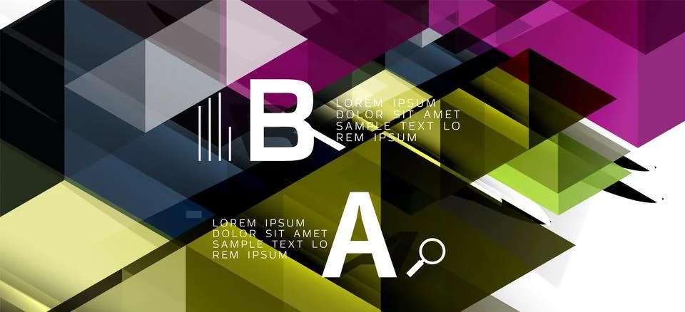 Abstract triangle pattern, colorful backdrop. Presentation template. Modern Stock Illustration