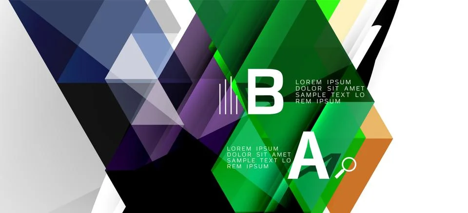 Abstract triangle pattern, colorful backdrop. Presentation template. Modern Stock Illustration