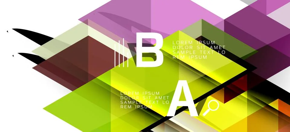 Abstract triangle pattern, colorful backdrop. Presentation template. Modern Stock Illustration