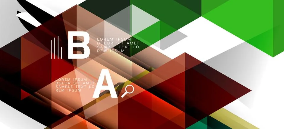 Abstract triangle pattern, colorful backdrop. Presentation template. Modern Illustrazione stock