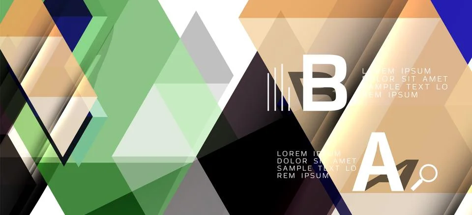 Abstract triangle pattern, colorful backdrop. Presentation template. Modern 스톡 일러스트